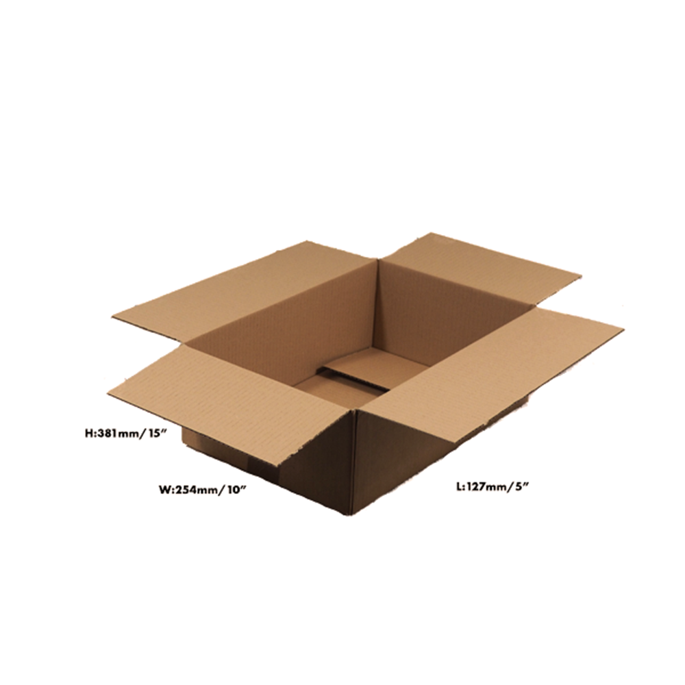 25 x Single Wall Cardboard Box 381 x 254 x 127mm Packaging Now