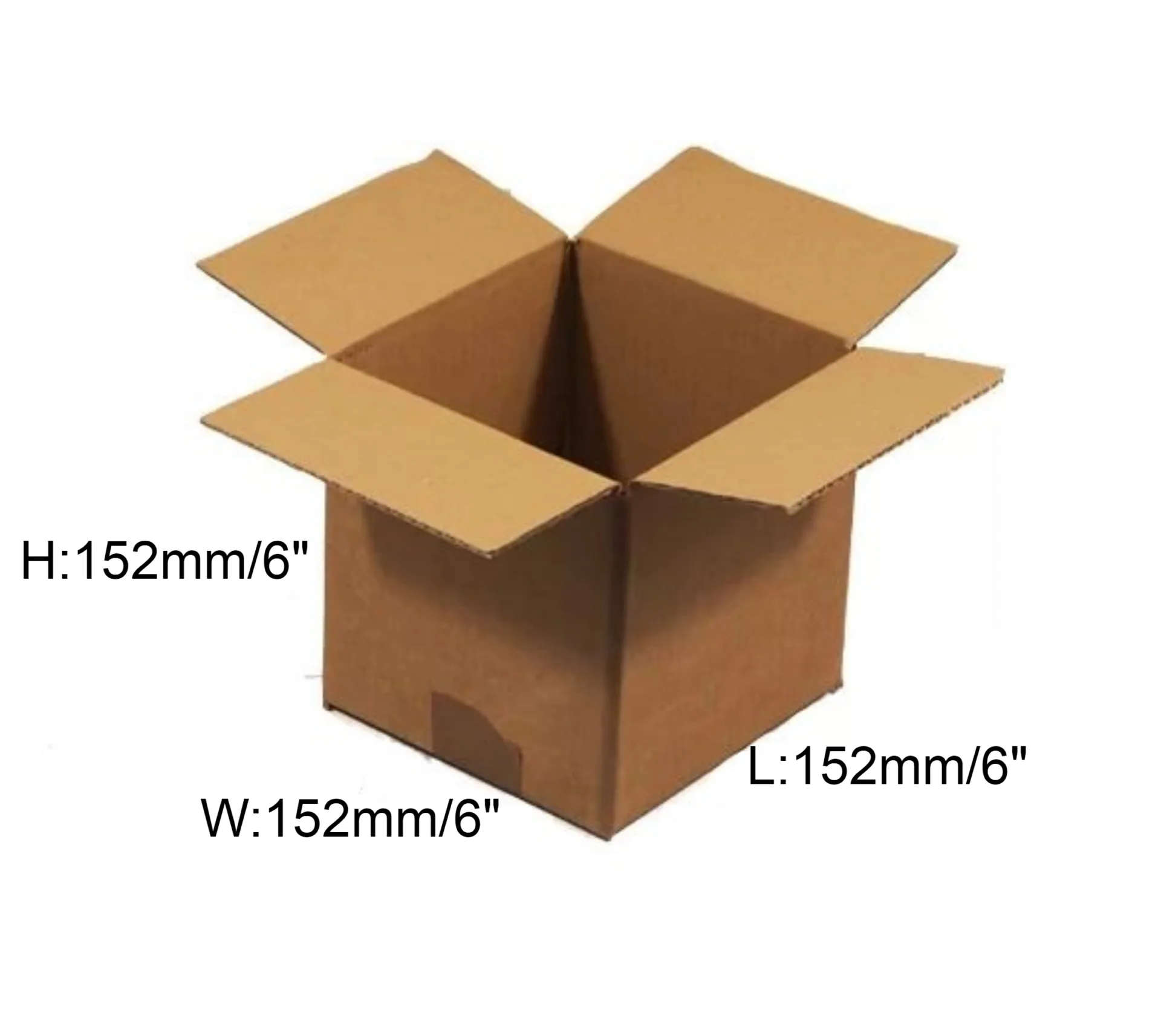 25 x Single Wall Cardboard Box – 152 x 152 x 152mm (6 x 6 x 6″)