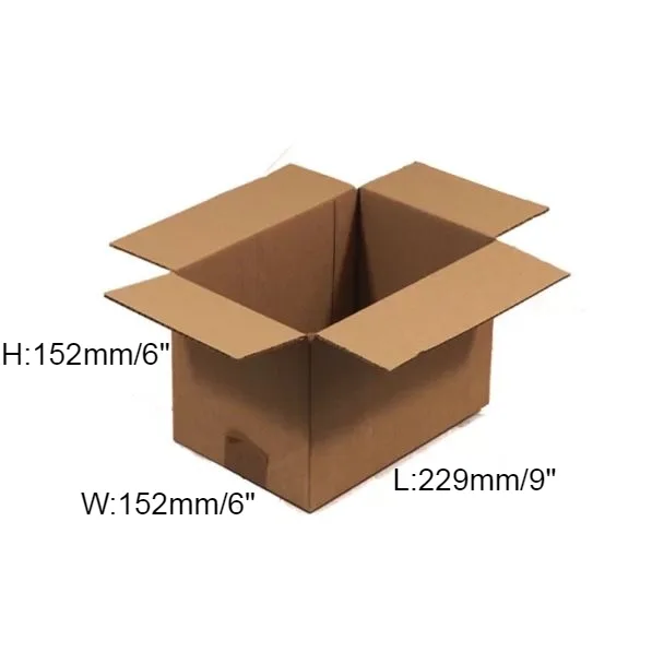 25 x Single Wall Cardboard Box – 229 x 152 x 152 / 114mm (9 x 6 x 6 / 4.5”)