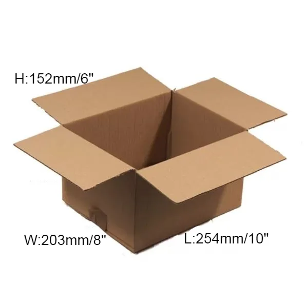 25 x Single Wall Cardboard Box – 254 x 203 x 152mm (10 x 8 x 6”)