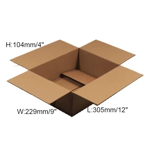 25 x Single Wall Cardboard Box – 305 x 229 x 102mm (12 x 9 x 4”)