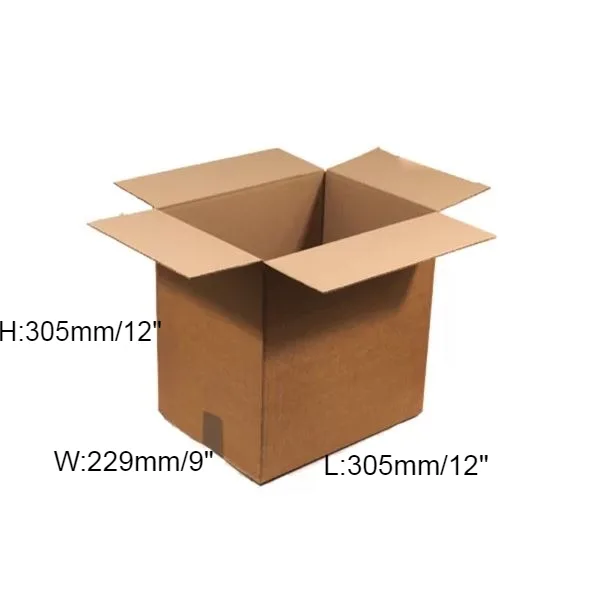 25 x Single Wall Cardboard Box – 305 x 229 x 305 / 229 / 153mm (12 x 9 x 12 / 9 / 6”)