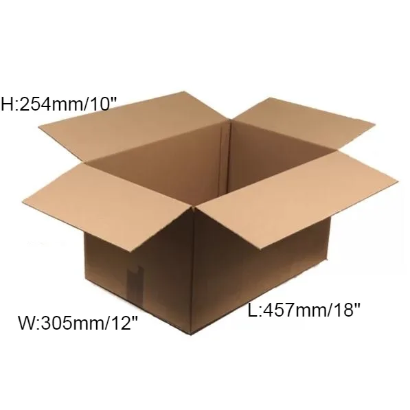 25 x Single Wall Cardboard Box – 457 x 305 x 254mm (18 x 12 x 10”)