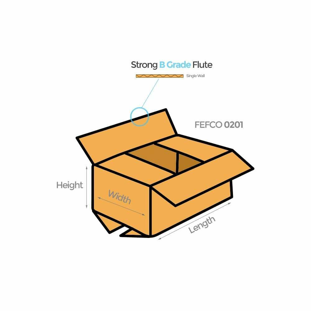 25 x Single Wall Cardboard Box 305 x 229 x 102mm (12 x 9 x 4