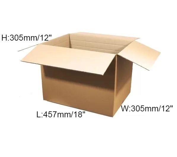 15 x Double Wall Cardboard Box – 457 x 305 x 305 / 229 / 152mm (18 x 12 x 12 / 09 / 06”)