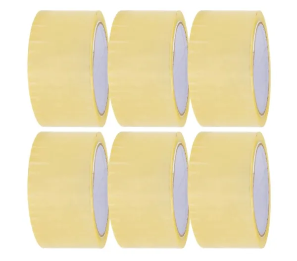 6 x Clear Tape Hot Melt 75mm x 66M