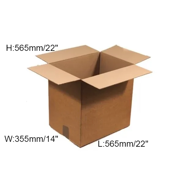 15 x Double Wall Cardboard Box – 565 x 355 x  565 mm (22 x 14 x 22”)