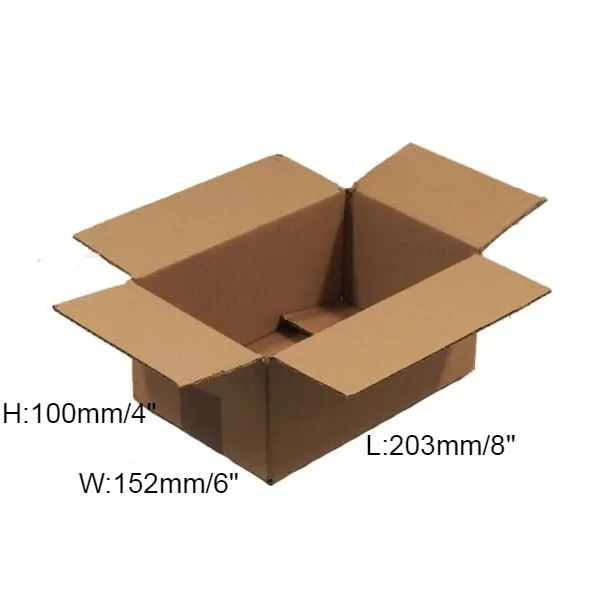 25 x Single Wall Cardboard Box – 203 x 152 x 100mm (8 x 6 x 4”)