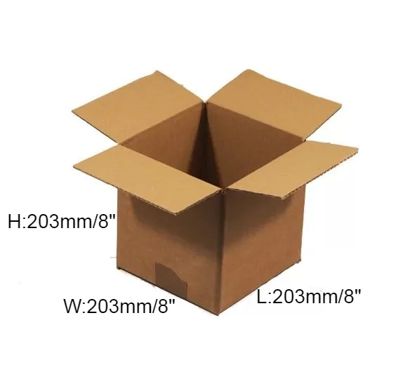 25 x Single Wall Cardboard Box - 203 x 203 x 203 / 152 / 102mm (8 x 8 x 8 / 6 / 4”)