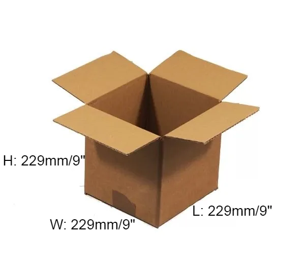 25 x Single Wall Cardboard Box – 229 x 229 x 229mm (9 x 9 x 9”)