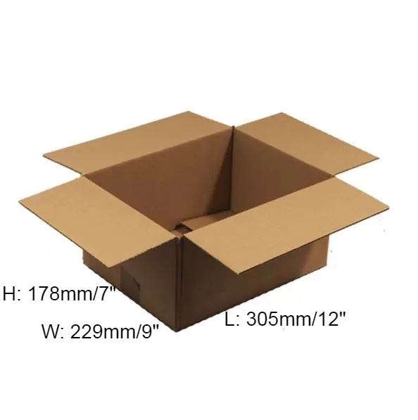 25 x Single Wall Cardboard Box – 305 x 229 x 178mm (12 x 9 x 7”)
