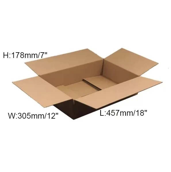 25 x Single Wall Cardboard Box – 457 x 305 x 178mm (18 x 12 x 7”)