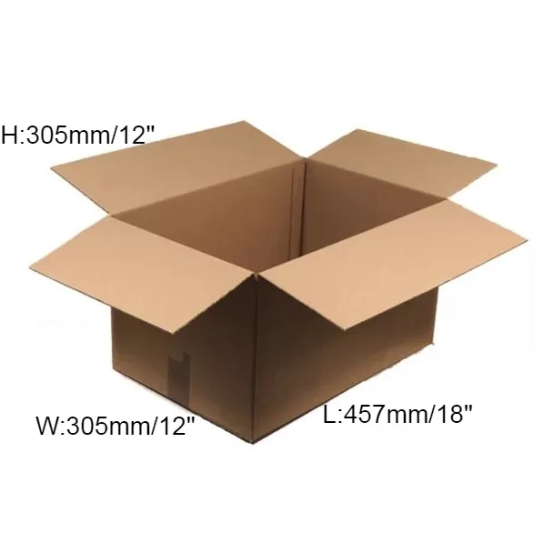 25 x Single Wall Cardboard Box – 457 x 305 x 305mm (18 x 12 x 12”)