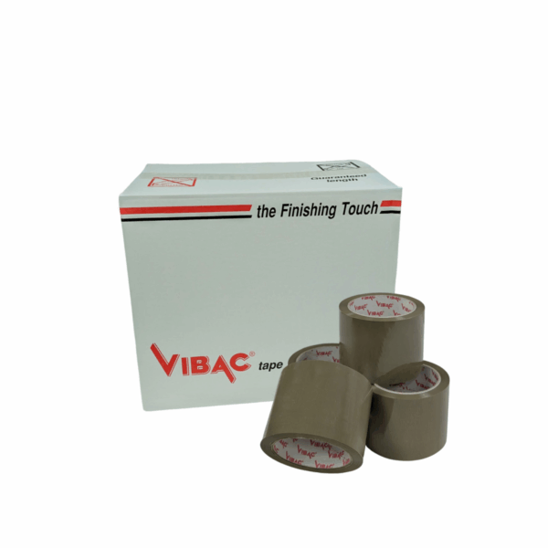 6 x Vibac 105 Brown Polypropylene Hot Melt Adhesive Tape 75mm x 66M