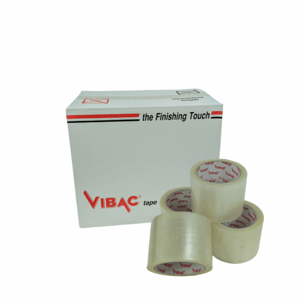 6 x Vibac 105 Clear Polypropylene Hot Melt Adhesive Tape 75mm x 66M